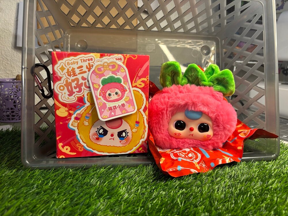 Baby three Pink Good Lick draw string stash bag